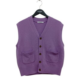 【中古】BEAUTY＆YOUTHウールカシミヤ アクア ニットベスト 1616-105-0986 パープル【価格見直し】
