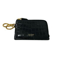 【中古】TOM FORDクロコ型押し カードケース ブラック【価格見直し】