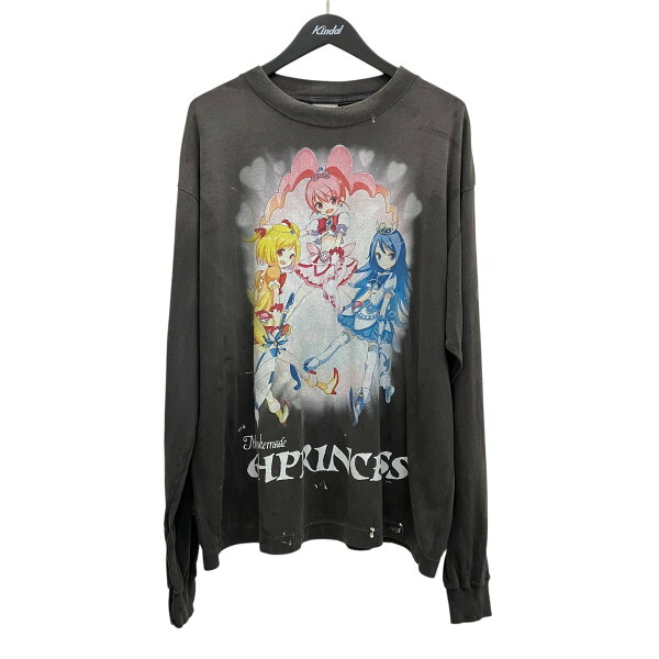 【中古】 mononoke ・made　 長袖プリントTシャツ MT-MK8-0000-008 グレー サイズ：L 【040926】（モノノケ・メイド）