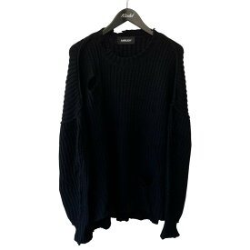【中古】AMBUSH　ダメージ加工ニット 12112221 ブラック サイズ：3 【200926】（アンブッシュ）
