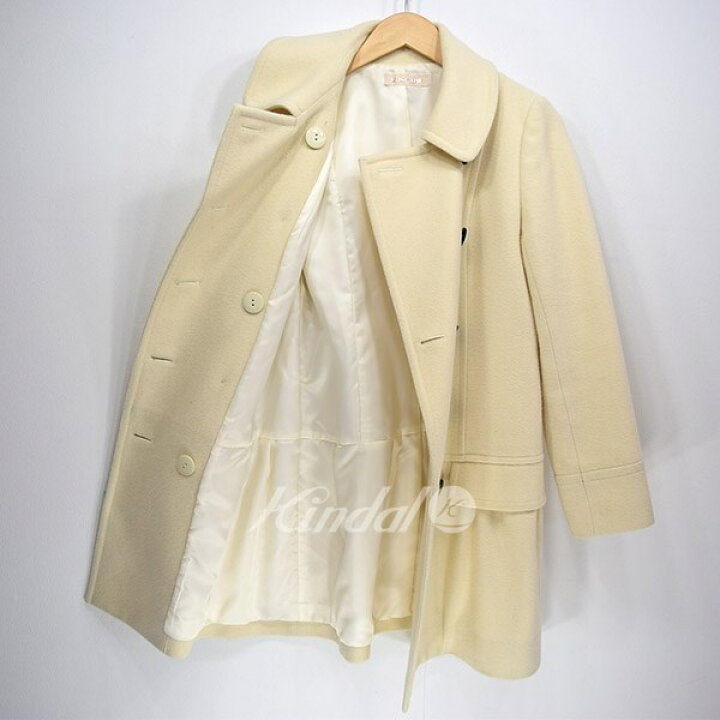 楽天市場】【中古】LAISSE PASSE ペプラム ウール コート オフホワイト 