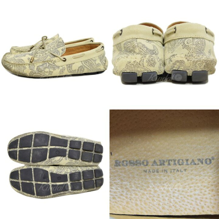 楽天市場】【中古】rosso artigiano ドライビングシューズ アイボリー 