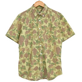 【中古】SOPHNET．　S／S CAMOUFLAGE B．D SHIRT ショートスリーブカモフラージュボタンダウンシャツ ベージュ サイズ：S 【300819】（ソフネット）