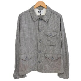 【中古】Engineered Garments　ハウンドトゥース カバーオール ホワイト×ブラック サイズ：M 【141019】（エンジニアードガーメンツ）