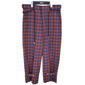 【中古】SYU．HOMME／FEMM　Adjustment Pajama pants チェックパジャマパンツ 2020AW オレンジ×ブルー サイズ：2 【090221】（シュウ オム フェム）