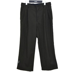 【中古】SYU．HOMME／FEMME　Change Slackes タックワイドスラックス 2020SS カーキ サイズ：2 【100221】（シュウオムフェム）