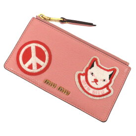 【中古】miu miuカードケース コインケース　マドラス MADRAS POP　5MB006 ピンク【価格見直し】