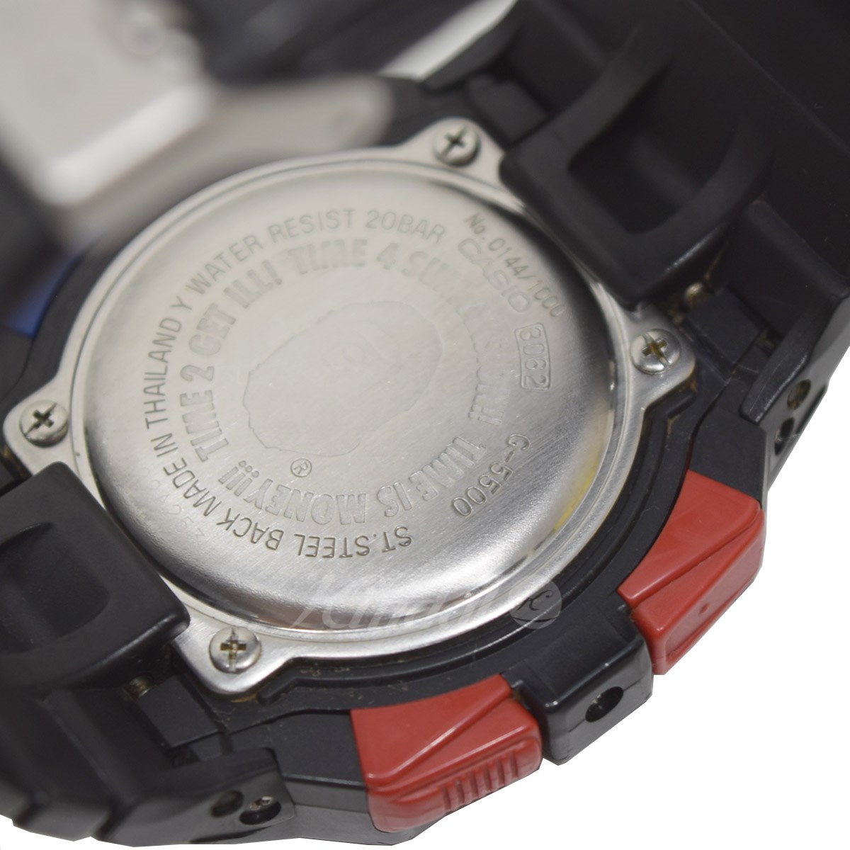 【中古】A BATHING APE × CASIO　G-SHOCK ジーショック G-5500 デジタルウォッチ 腕時計 ブラック サイズ：-  【280921】（アベイシングエイプ × カシオ） | ブランド古着のカインドオル