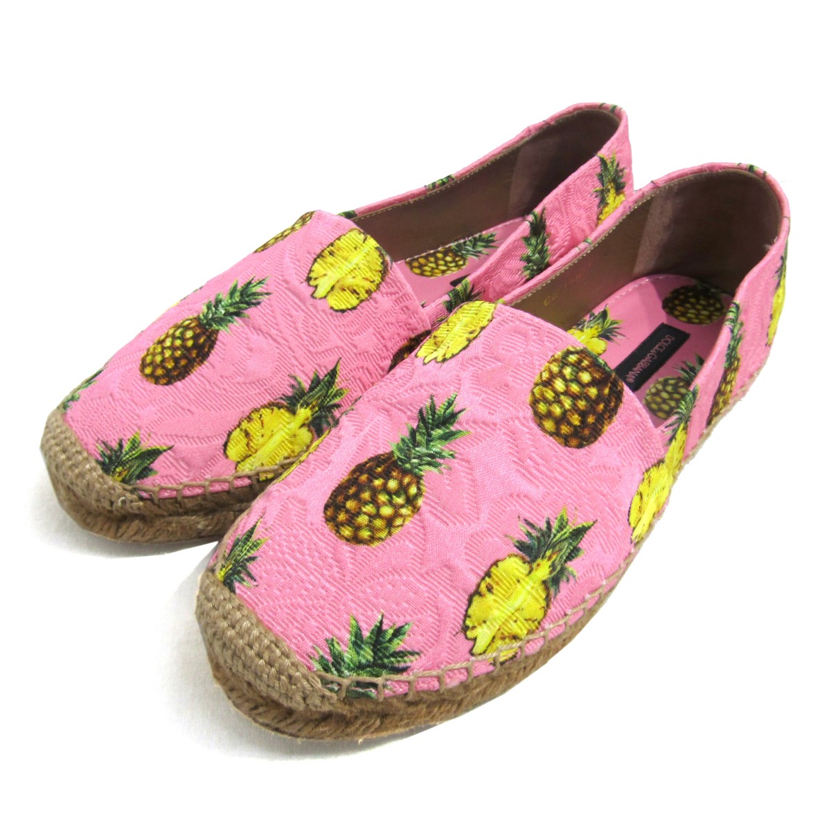 【中古】DOLCE＆GABBANA Pink Pineapple Espadrilles パイナップル柄 エスパドリーユ ピンク サイズ：36 【031021】（ドルチェアンドガッバーナ） その他