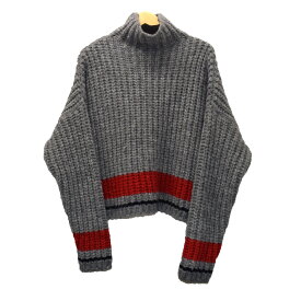 【中古】DSQUARED2レディースオーバーサイズニット グレーxレッド サイズ：XXS【価格見直し】