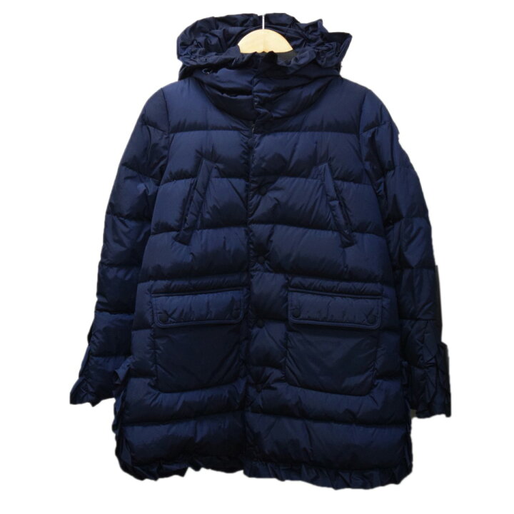 楽天市場】【中古】MONCLERフリルダウンコート HANDEL ネイビー サイズ 
