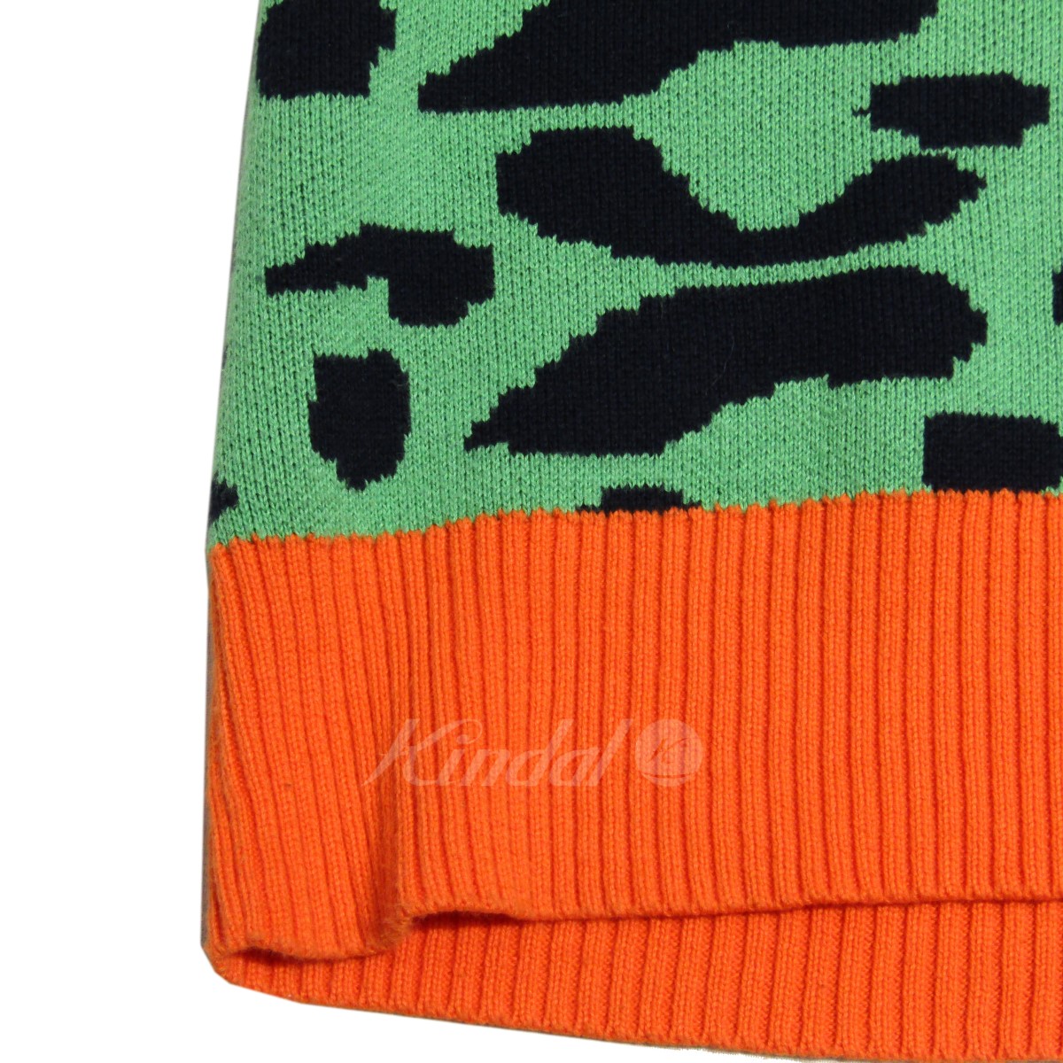 【中古】GOLF WANG　Leopard Knit Vest レオパードニットベスト グリーン サイズ：M 【281121】（ゴルフ ワン） |  ブランド古着のカインドオル