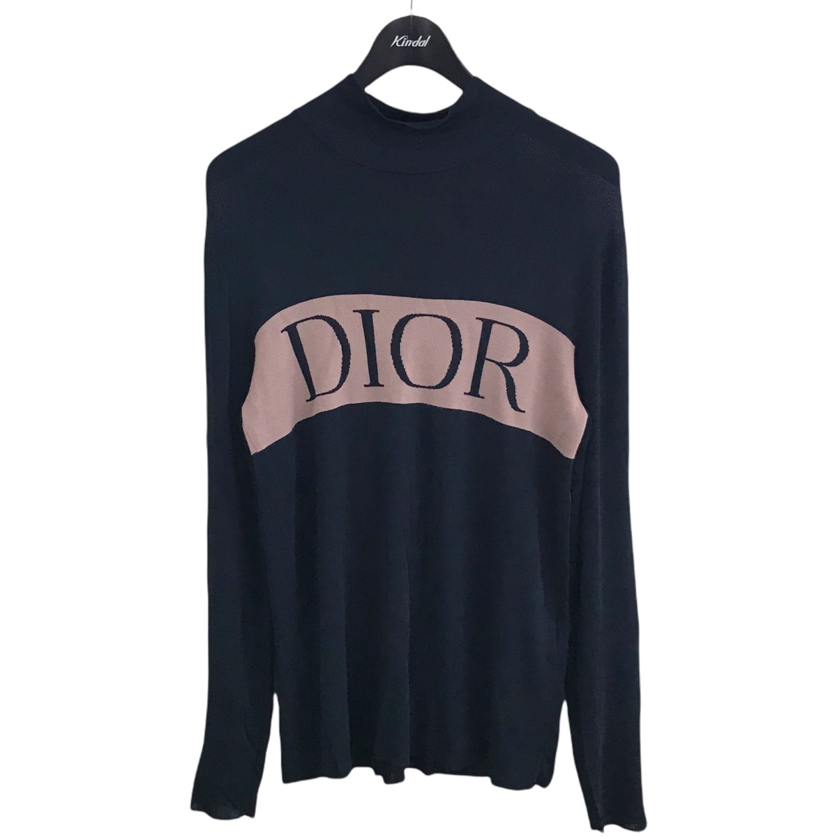 年末のプロモーション大特価！ 新版 ディオール 中古 Dior 19AW サイズ：XS ロゴタートルネックセーター 231221 ネイビー