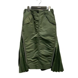 【中古】sacai　22SS Nylon Twill Mix Skirt スカート カーキ サイズ：1 【070222】（サカイ）