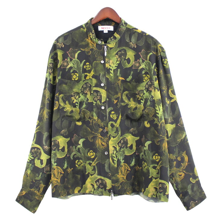 granny wet 楽天市場】【中古】MASU 希少 22SS GRANNY ZIP-UP SHIRTS ジップアップ シルクシャツ WET  BLACK(グリーン×ブラック調) サイズ：46 【130222】（エムエーエスユー） : ブランド古着のカインドオル