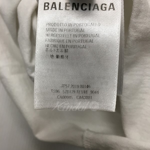 新品正規品 BALENCIAGA　2019SS BB Logo Tee ロゴプリント Ｔシャツ ホワイト サイズ：L （バレンシアガ）：ブランド古着のカインドオル 即納超特価