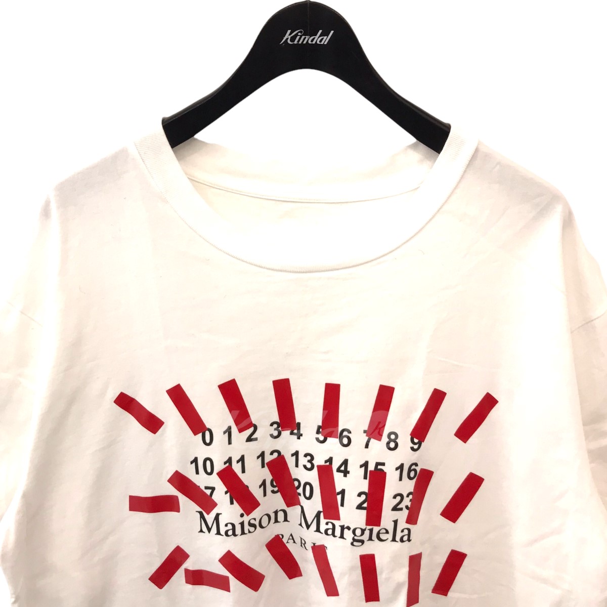【中古】Maison Margiela　2021SS 「TYPE PRINT T-SHIRT」 カレンダーロゴプリントTシャツ ホワイト サイズ：46  【070322】（メゾンマルジェラ） | ブランド古着のカインドオル