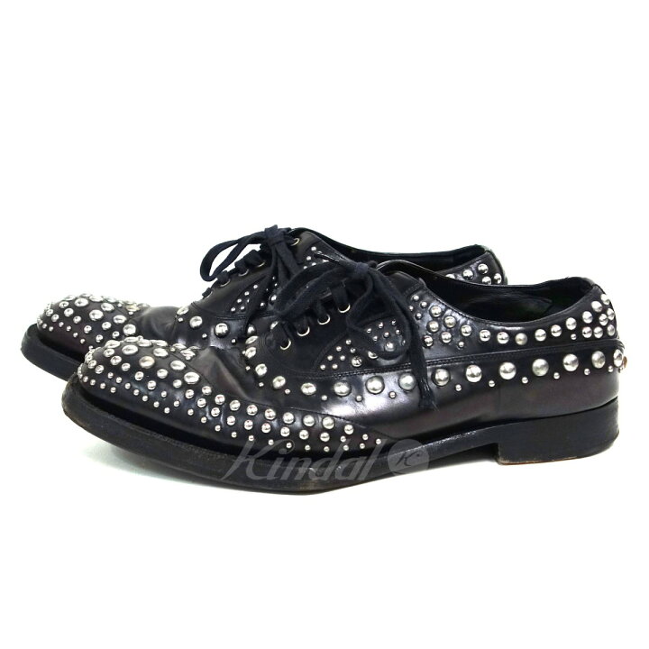 楽天市場】【中古】PRADA レザースタッズシューズ ブラック サイズ：7 