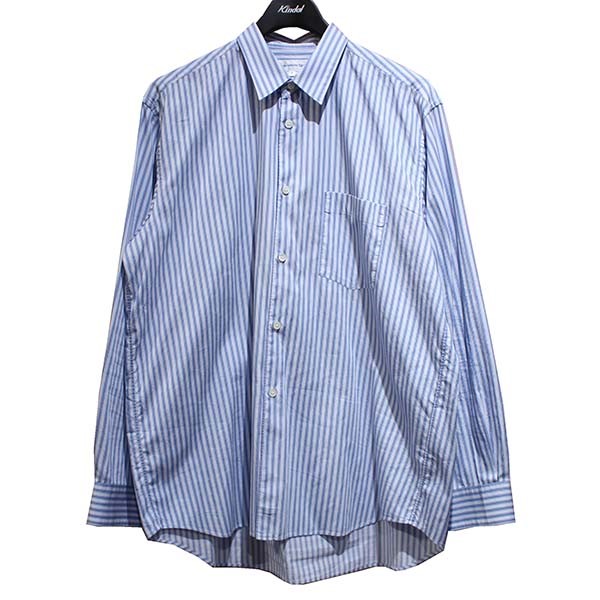 【中古】COMME des GARCONS SHIRT　ストライプレギュラーカラーシャツ 長袖シャツ ブルー サイズ：M  【090522】（コムデギャルソンシャツ） | ブランド古着のカインドオル