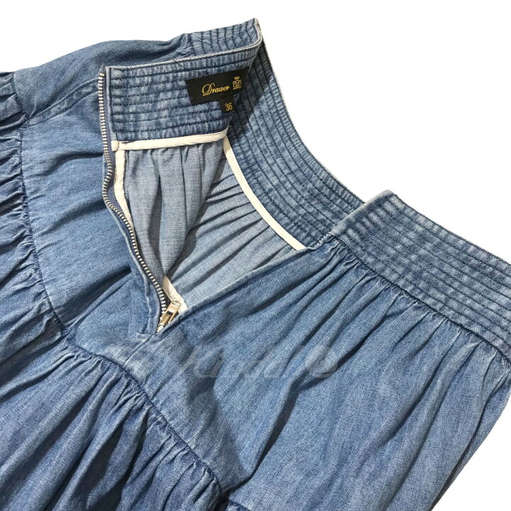 楽天市場】【中古】DRAWER ティアードデニムスカート インディゴ 