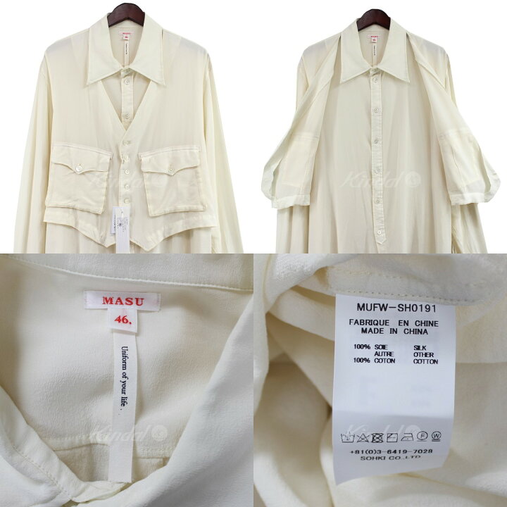 楽天市場】【中古】MASU 希少 19AW LAYERED SILK SHIRTS レイヤード 
