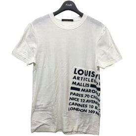 【中古】LOUIS VUITTONビッグルイヴィトンロゴリストTシャツ ホワイト サイズ：XS【価格見直し】