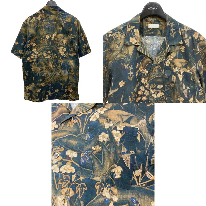 DRIES VAN NOTEN 深い紺色にパンサー柄シャツ - 長袖