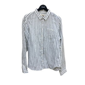 【中古】nest Robe　リネンシャツ ホワイト×グレー 【190522】（ネストローブ）