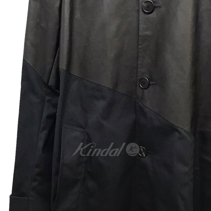 楽天市場】【中古】BOTTEGA VENETAレザー切替トレンチコート ブラック 