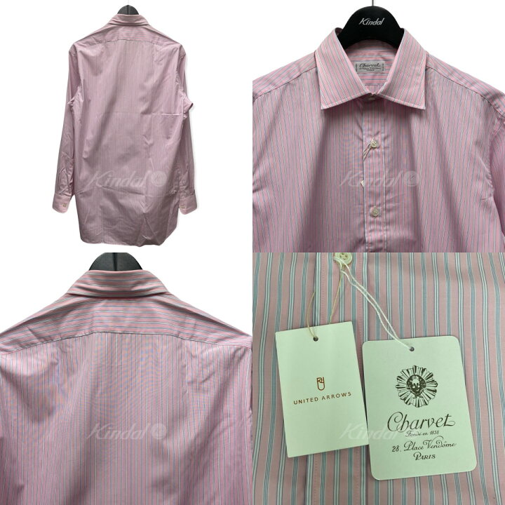 楽天市場】【中古】Charvetストライプシャツ ピンク サイズ：39【価格 