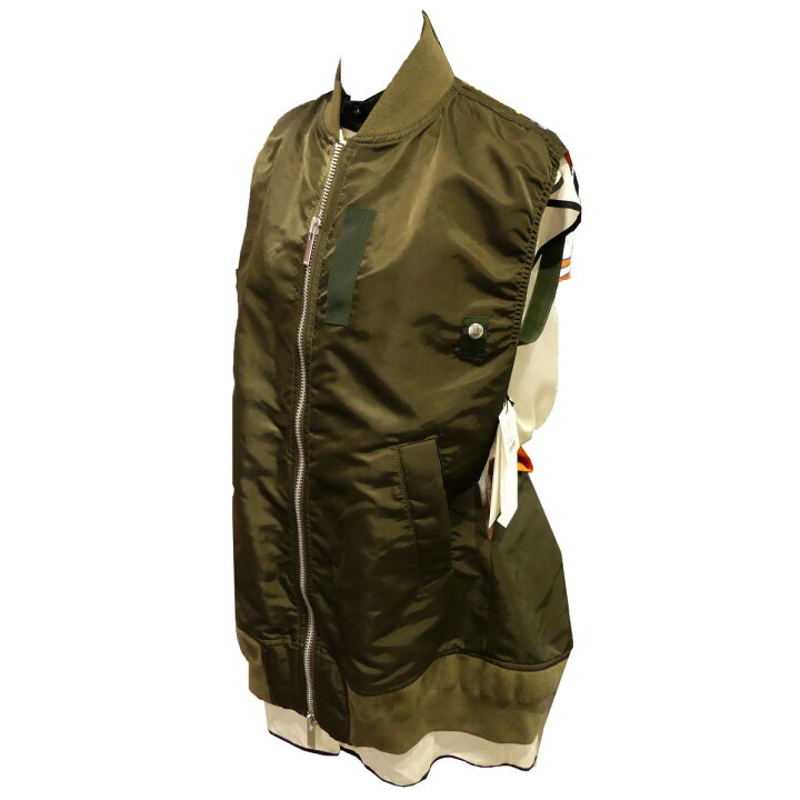 楽天市場】【中古】sacai 22SS MA-1 レイヤード ノースリーブ ミニ 