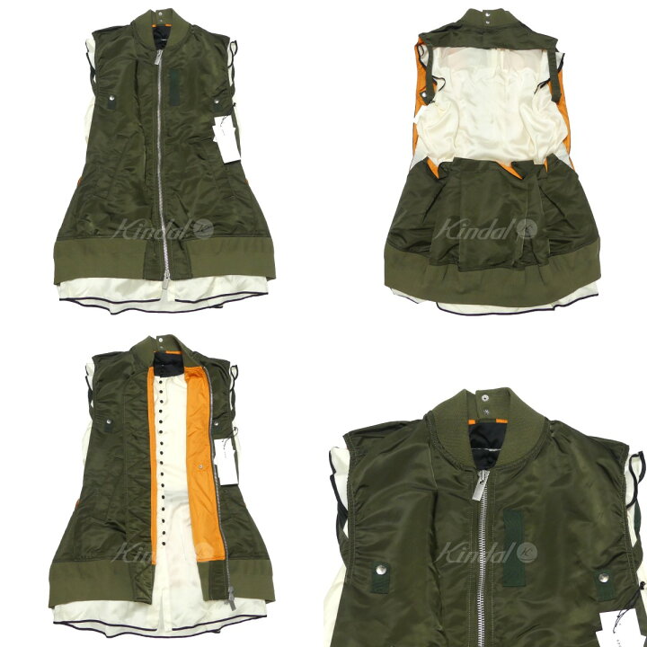 楽天市場】【中古】sacai 22SS MA-1 レイヤード ノースリーブ ミニ 