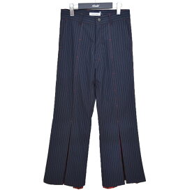 【中古】TENDER PERSON　BAR TACK PANTS フレアレイヤードパンツ 2021AW SC-PT-4233 ネイビー×レッド サイズ：3 【220822】（テンダーパーソン）