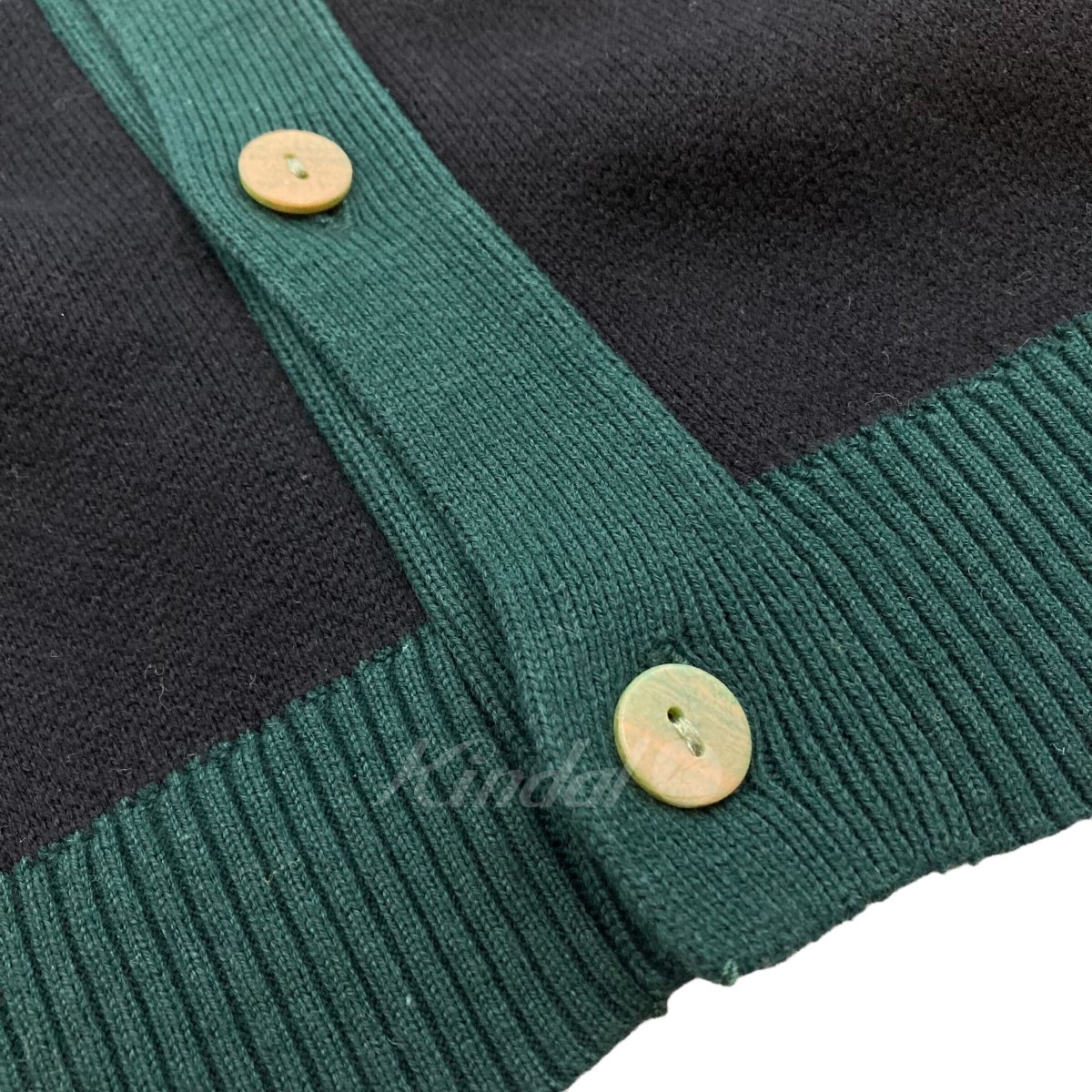 【中古】TTT MSW　2022AW　ボーダーニットカーディガン　Border Knit Cardigan グリーン×ブラック サイズ：XL  【290822】（ティーモダンストリートウェア） | ブランド古着のカインドオル