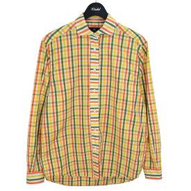 【中古】ETRO　ワイドカラー チェックシャツ MADE IN ITALY マルチカラー サイズ：44 【290822】（エトロ）