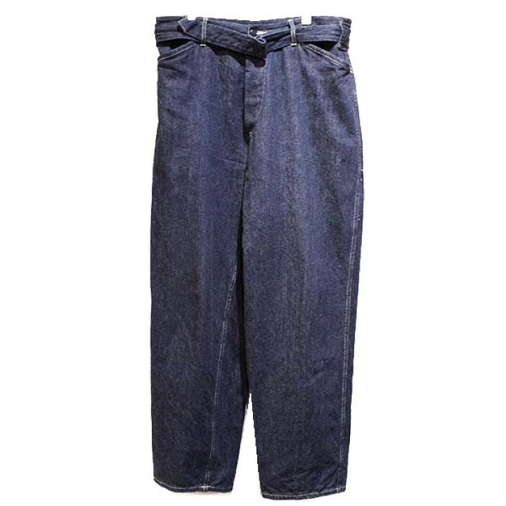 楽天市場】【中古】COMOLI 22AW デニム ベルテッドパンツ ネイビー 