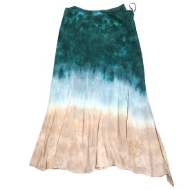 【中古】KANAKO SAKAITie dye Sheer Wrap Skirt　タイダイスカート グリーン サイズ：34【価格見直し】