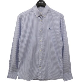 【中古】MAISON KITSUNE　ストライプ BDシャツ ボタンダウンシャツ ブルー サイズ：39 【120922】（メゾンキツネ）