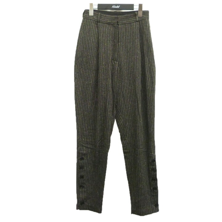 楽天市場】【中古】Pelleq 2018AW 裾ボタンストライプパンツ ブラック 