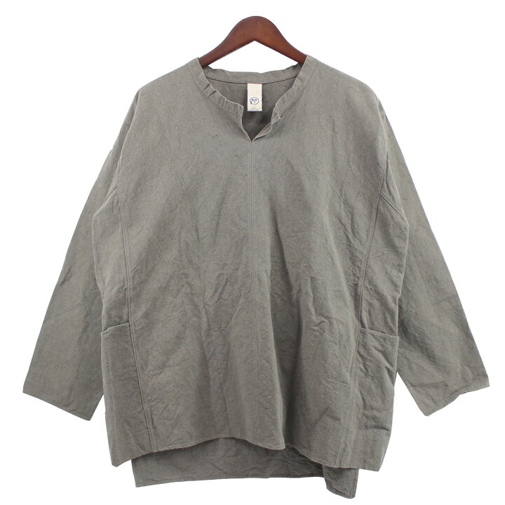 楽天市場】【中古】ヒムカシ製図 リネン プルオーバーシャツ グレー 