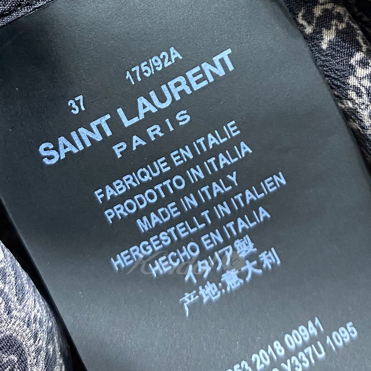 【中古】SAINT LAURENT PARIS　ペイズリーシルクシャツ ブラック サイズ：37 【180922】（サンローランパリ） |  ブランド古着のカインドオル