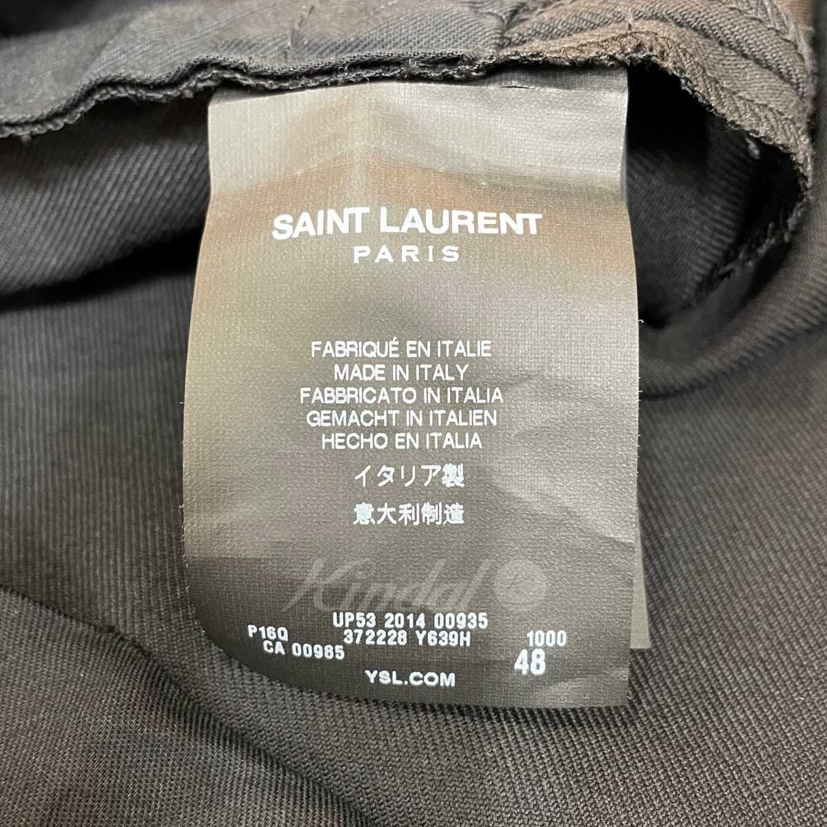 【中古】SAINT LAURENT PARISパイピングジャケットセットアップスーツ ブラック サイズ：46／48【価格見直し】 |  ブランド古着のカインドオル