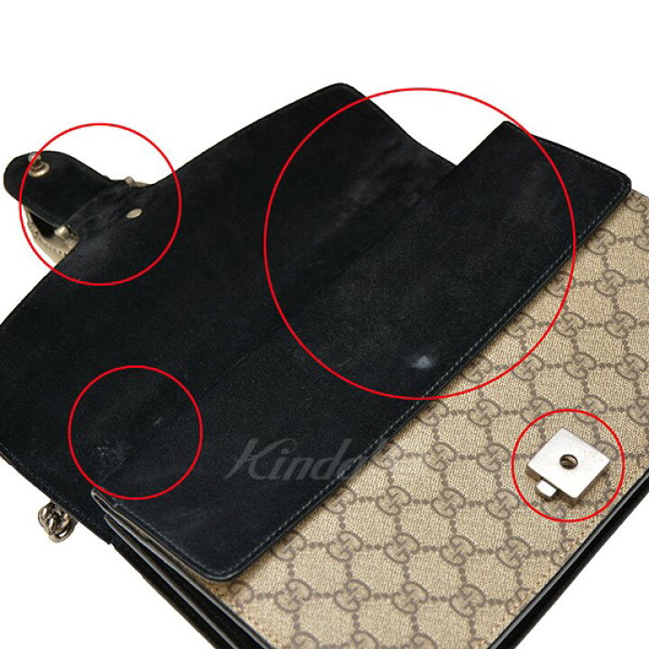 【中古】GUCCI ディオニュソス GGスモールショルダーバッグ チェーンショルダーバッグ ベージュ×ブラック 【181022】(グッチ) | ブランド古着のカインドオル