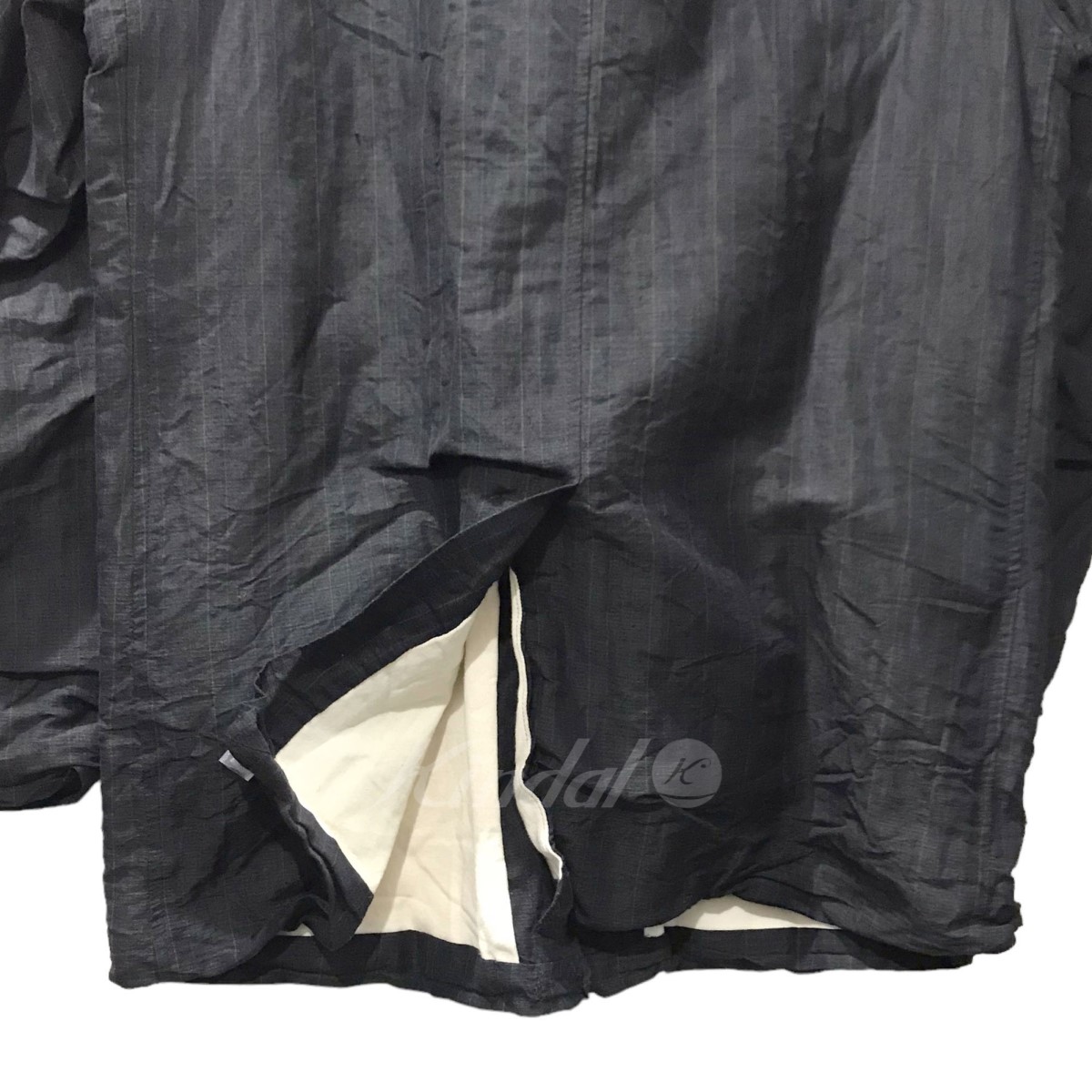 【中古】PAUL HARNDEN　リネンウールチェック柄コート Mac Coat マックコート ブラック サイズ：S  【121122】（ポールハーデン） | ブランド古着のカインドオル