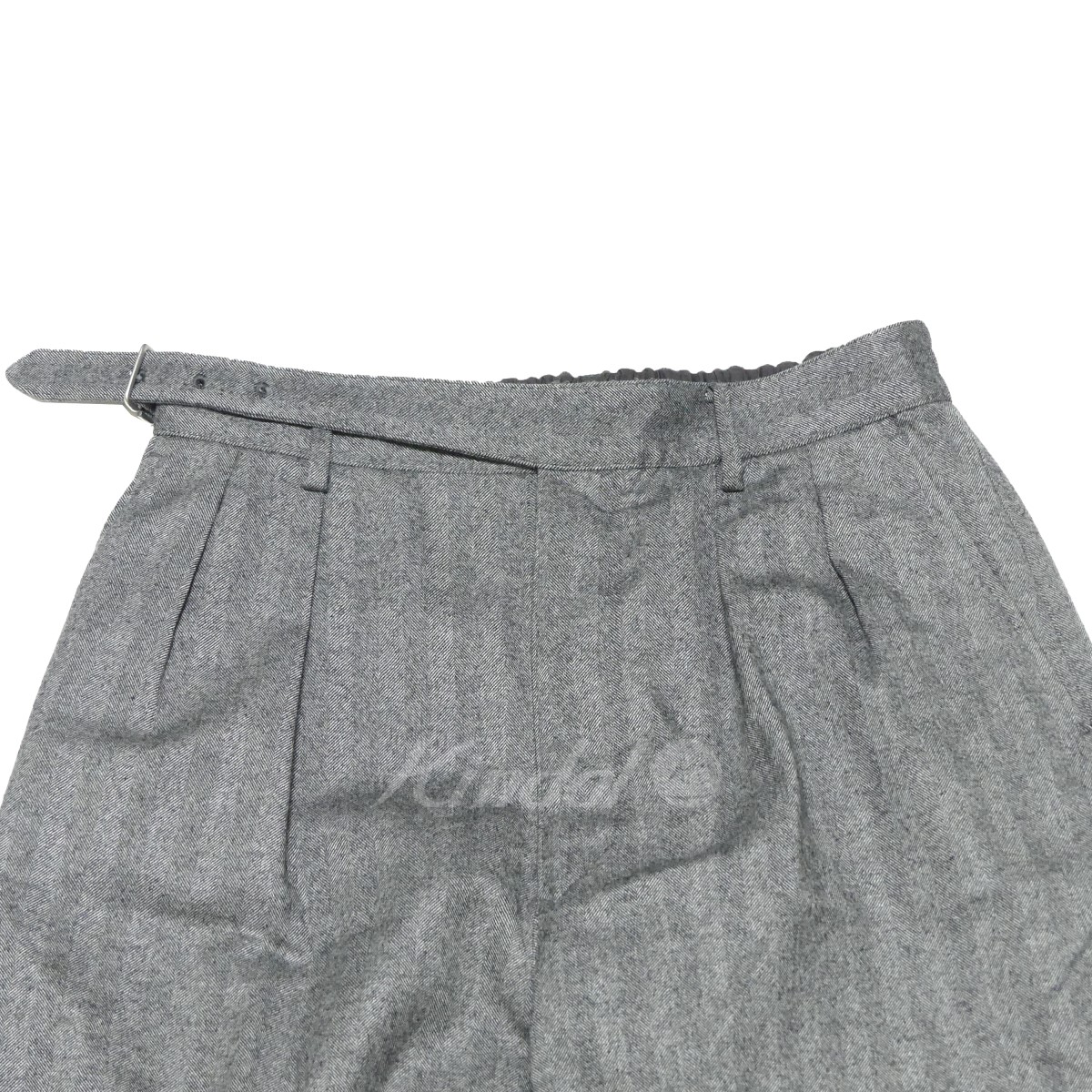 【中古】phlannel　Patterned Wool Gurkha Wide Trousers ウール トラウザー パンツ グレー サイズ：2  【141122】（フランネル） | ブランド古着のカインドオル