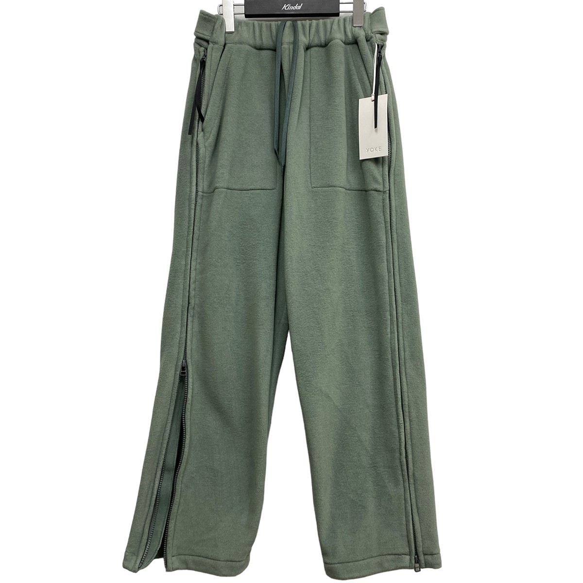 【中古】YOKE　22AW Fleece Easy Baker PantsサイドZIPフリースイージーパンツ PALE GREEN  サイズ：1(〜92cm) 【301122】（ヨーク） | ブランド古着のカインドオル