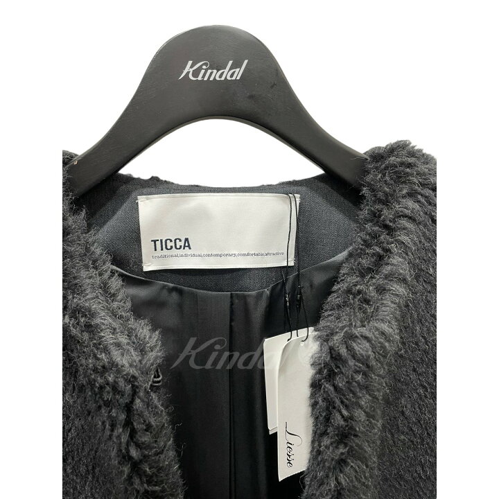 楽天市場】【中古】TICCA2022AW ウールファーノーカラーコート  