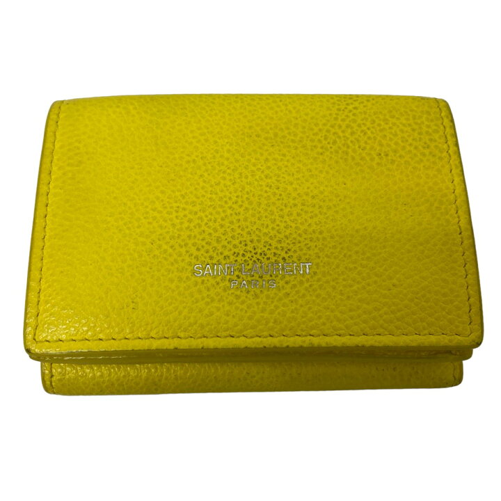 楽天市場】【中古】SAINT LAURENT PARIS 3つ折り財布 イエロー 