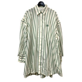 【中古】SNIDEL　22SS「ORGANICシャツミニワンピース」ストライプシャツワンピース アイボリー×グリーン サイズ：ONE SIZE 【171222】（スナイデル）