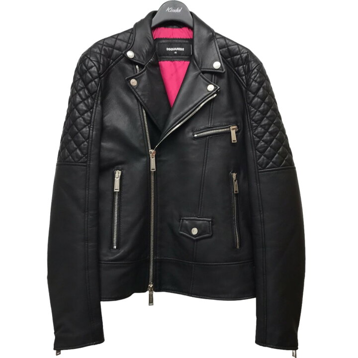 楽天市場】【中古】DSQUARED2ダブルライダースジャケット ブラック 